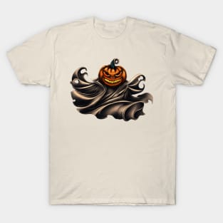 Vintage cloaked halloween pumpkin T-Shirt